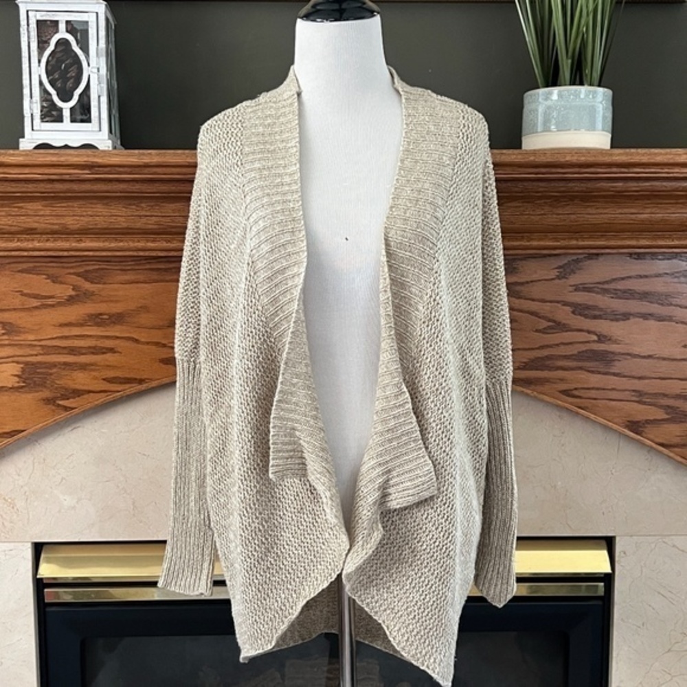Francesca's Quinn Marled‎ Open Waterfall Cardigan Sweater Sz. M